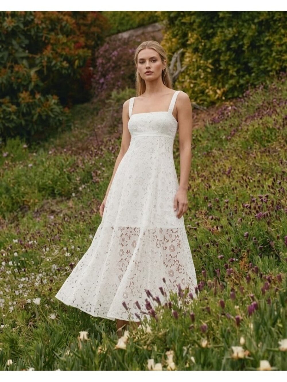 NWT Hill House Collector's Edition Rowena Dress in White Lace Tank Maxi Dress L